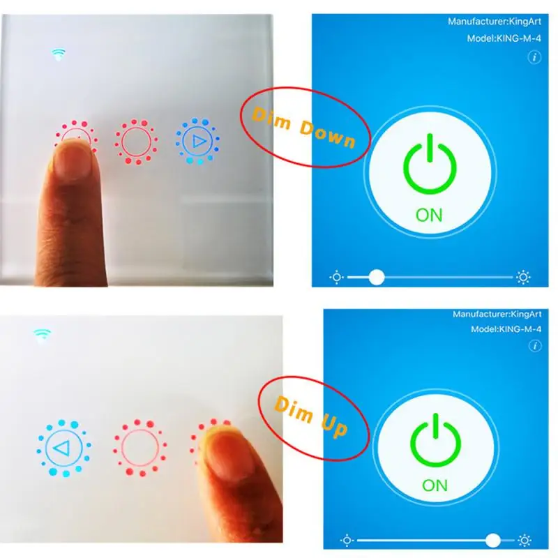 Wi-Fi диммер умный светильник сенсорный выключатель затемнения совместим с Amazon Alexa