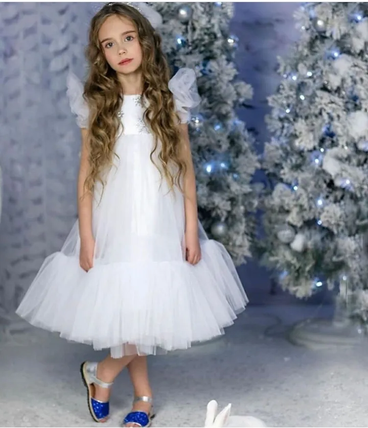 

Custom Flower Girl Dress Puffy Tulle Children Birthday Party Gown Kids Clothes Christmas Dress Pageant Gown 2-16Y