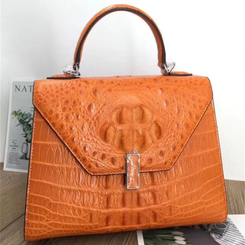 Женская сумка мессенджер из 100% натуральной кожи аллигатора|Сумки с ручками| |