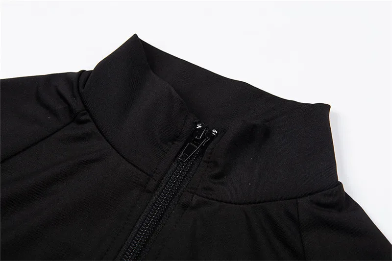 

Helisopus 2021 Spring Solid Black Sport Fitness Women Jumpsuit Long Sleeve Zipper Turtleneck Fitness Sportswear Slim Rompers