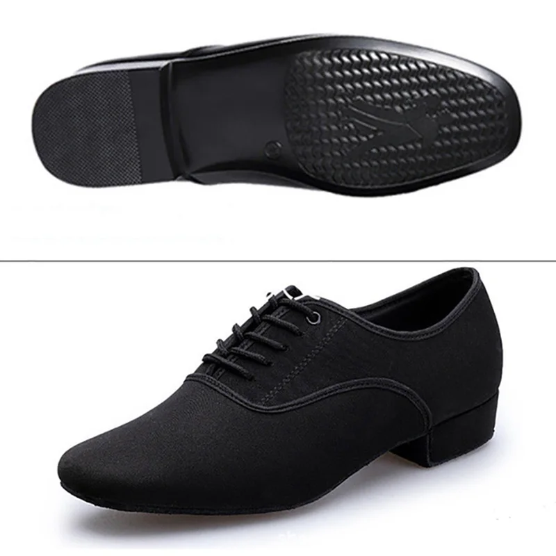USHINE BD61 black Oxford Outdoor / Indoor 2.5cm high heels Jazz modern shoes Zapatos De Salsa Ballroom Latin Dance Shoes Man