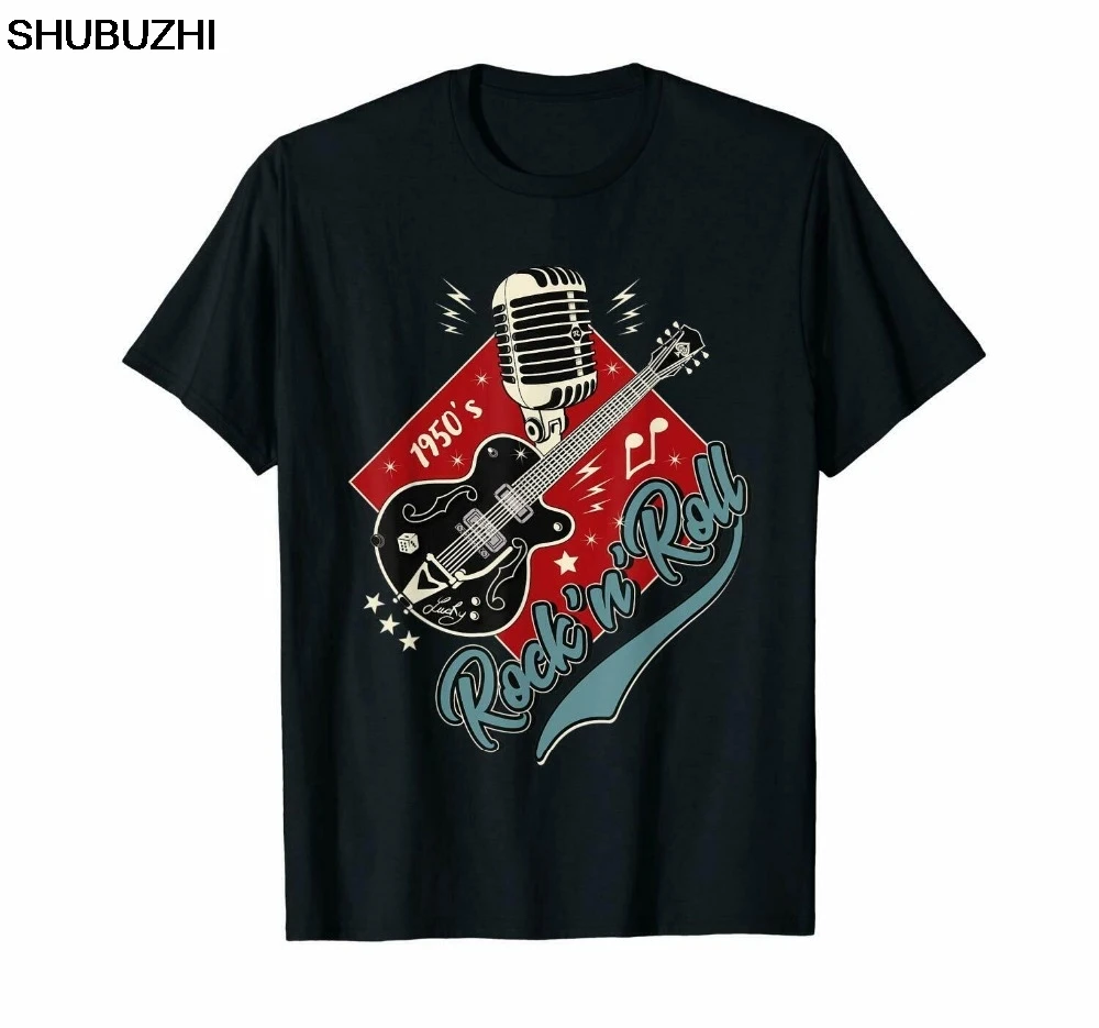 Мужская футболка в стиле рокабилли 50-х годов Повседневная дизайнерская черная с