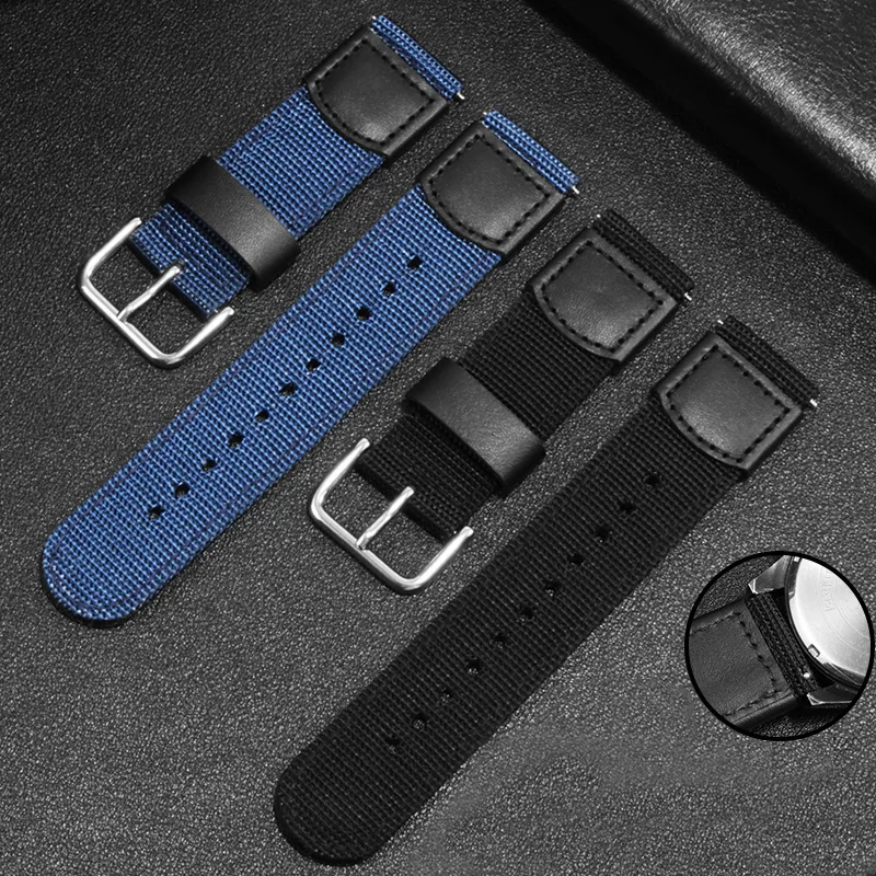 

Watch accessories waterproof Nylon strap 18mm 20mm 22mm black blue bracelet for male's and female's wristband