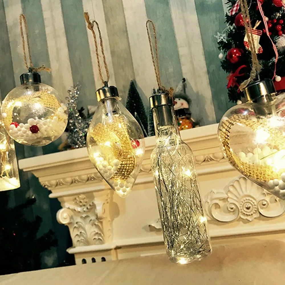 

New Merry Christmas Tree Balls LED Bulb Light Ball Decorations Glowing Plastic Christmas Balls Festival Decorative