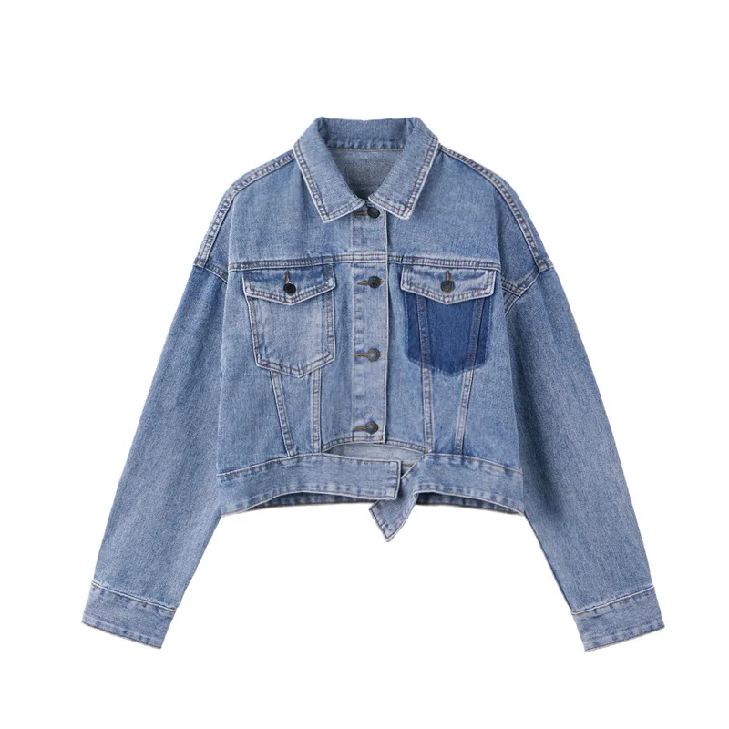 Denim2019 осенне-зимние куртки для женщин белая с длинным рукавом винтажная