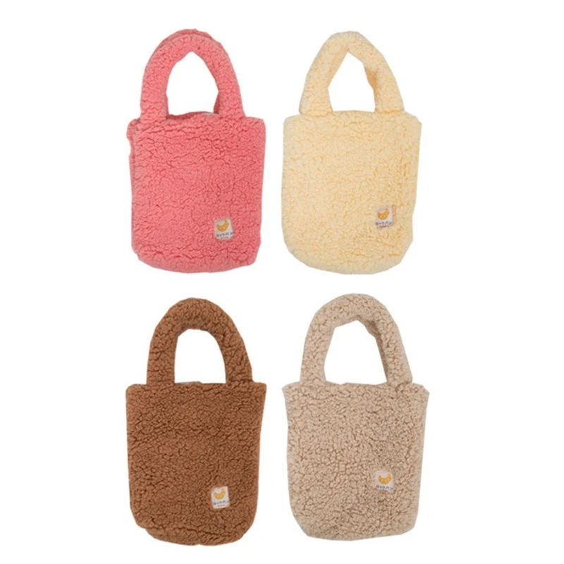 

Women Plush Handbag Lady Top Handle Casual Tote Shopping Bags Purse H8WD
