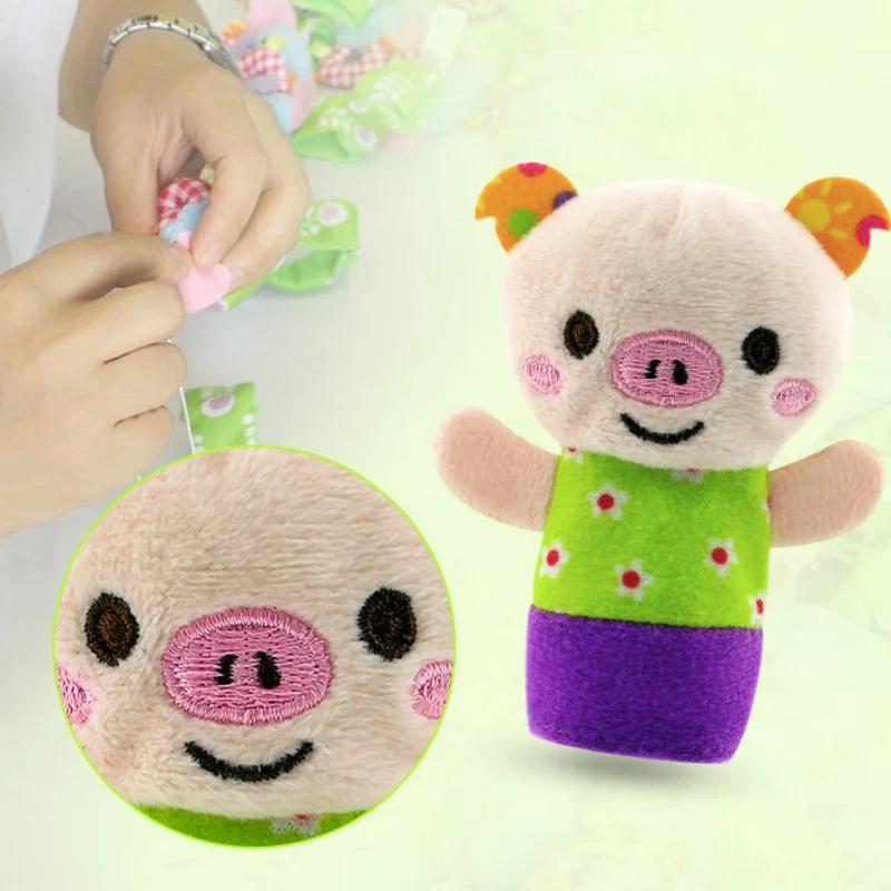 

High-Quality 5 Cute Finger Puppets Soft Velvet Cartoon Zoo Animal Soft Hand Puppet Toys for Children Kids Babies