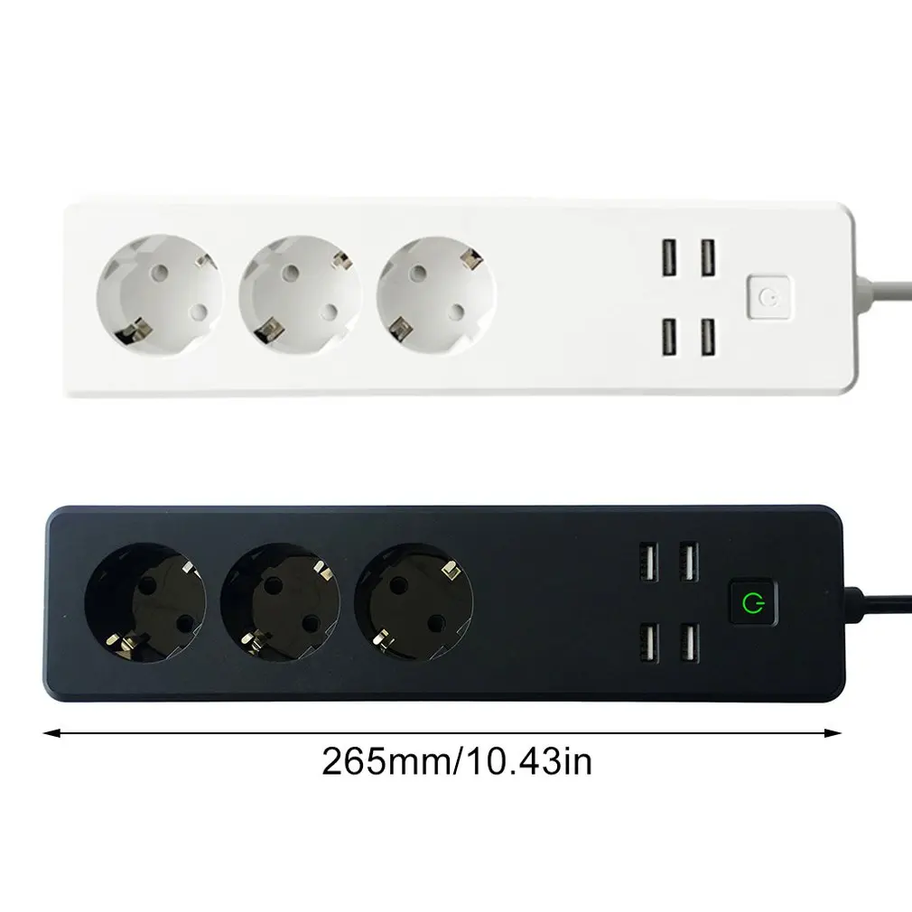 Wifi Smart Power Strip 4 EU Outlets Plug With USB Charging Port Timing App Voice Control Home Assistant | Электроника