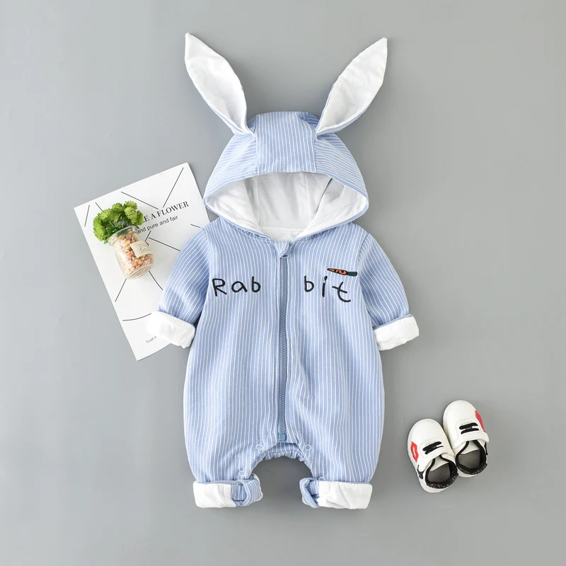 New Spring Autumn Baby Rompers Cute Cartoon Rabbit Infant Girls Boys Jumpsuit Kids Outfits Clothes | Мать и ребенок