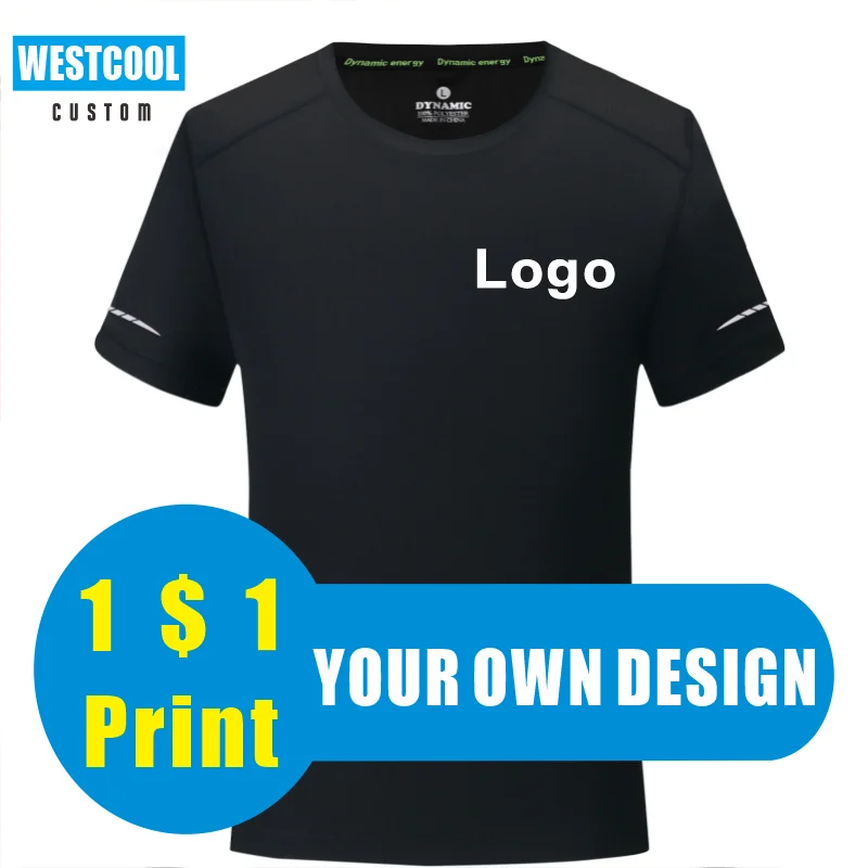 

WESTCOOL Summer Quick-Drying Breathable Sports Simple T-Shirt Custom Logo Personal Short-Sleeved Shirt Custom Clothing Logo