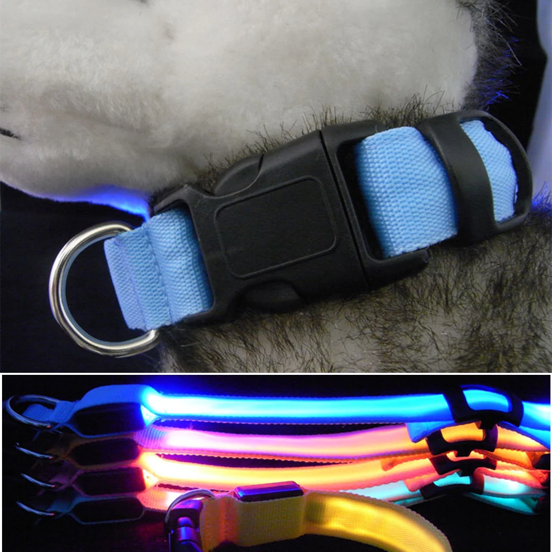 

Led Double-sided Luminescence Dog Collars USB Charging Anti-Lost/Avoid Car Accident Collar For Dogs Puppies Dog Collars