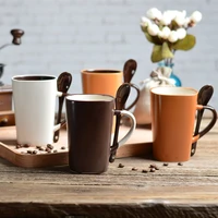 coffee mug square ceramic with spoon funny coffee cups milk mug