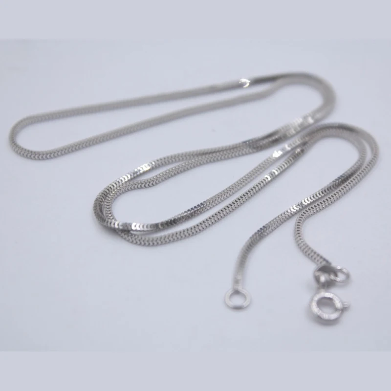 Ожерелье из чистого белого золота 18 К 1 5 мм Вт Миланская коробка цепочка звено