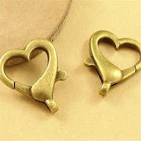 5pcs 27x22mm antique bronze plated heart style lobster buckle bag key accessories diy jewelry accessories
