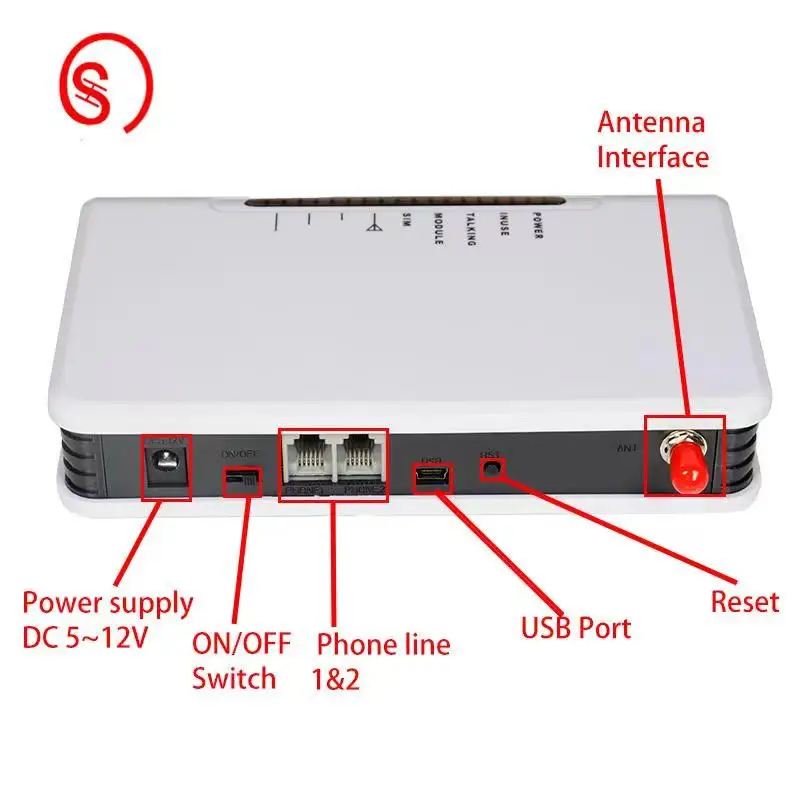 Fixed wireless terminal 4G,GSM/UMTS/GPRS/EDGE,Connectable telephone/Recording equipment,Support alarm system,Without screen