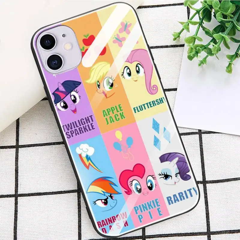 

My Little Pony Phone Case Glass Fundas Coque For IPhone 12 11 Pro Max Cases XR XS 7 8 Plus Cover Carcasa
