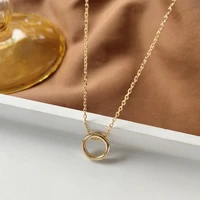 trendy jewelry small round pendant necklace popular design golden plating hot selling chain necklace for women party gifts