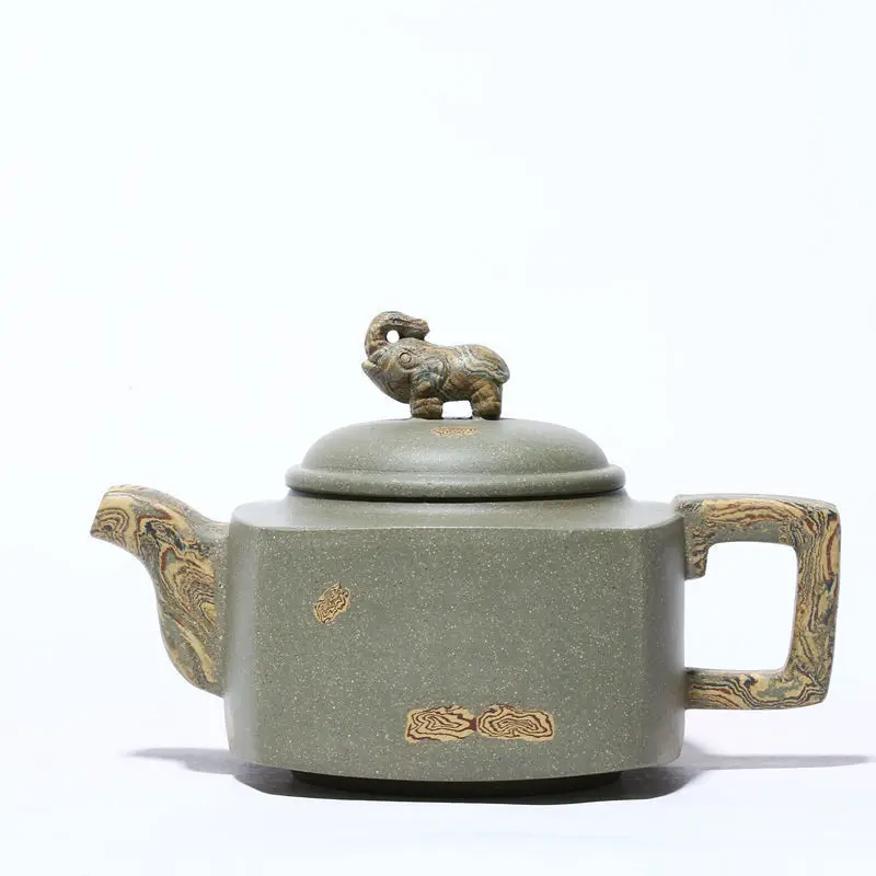 

Dark-red Enameled Pottery Teapot Yixing Competitive Products Good Luck And Happiness To You Teapot Famous Pure Manual Make
