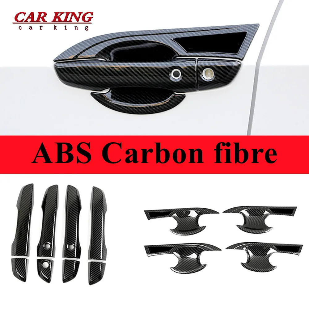 

ABS Carbon fiber Car Door Handle Protective Covers Trim Door Bowl Cover Sticker For honda civic 10th Gen 2016-2020 Accessories