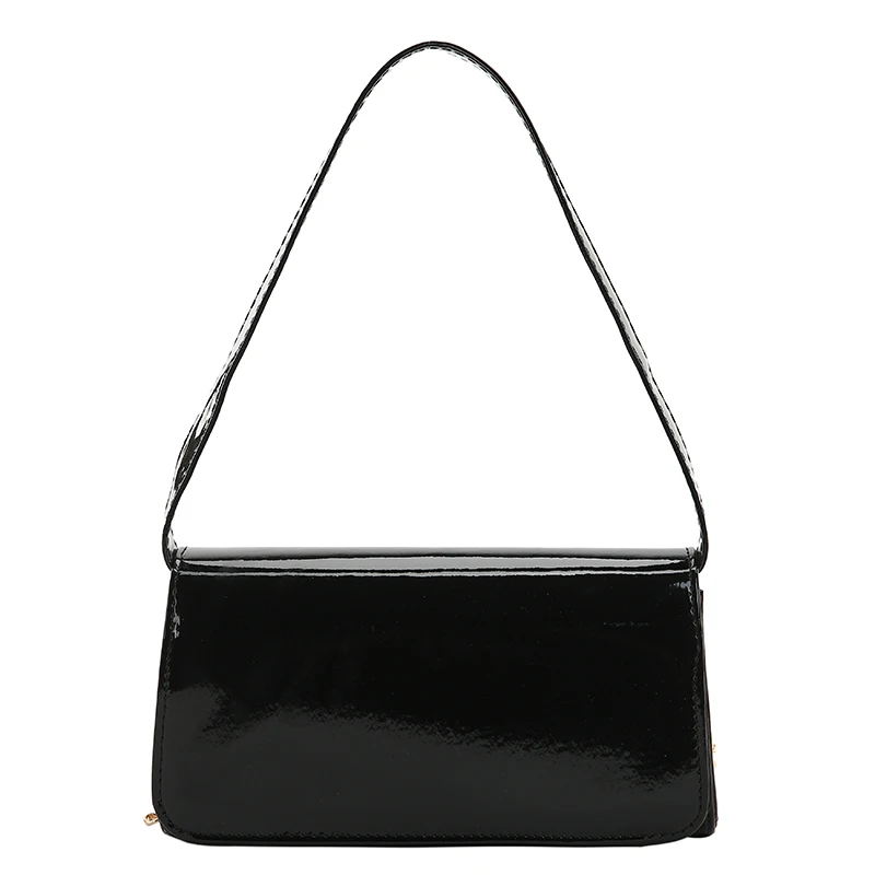 

Patent Leather Crossbody Bag for Women 2021 Summer Fashion Chain Small Simple Baguette Shoulder Purses and Handbags