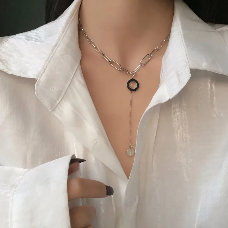 

Japanese Style Niche Design Sense Letter O Clavicle Chain 2021 Trendy Fashion Creative Design Sense Necklace Female