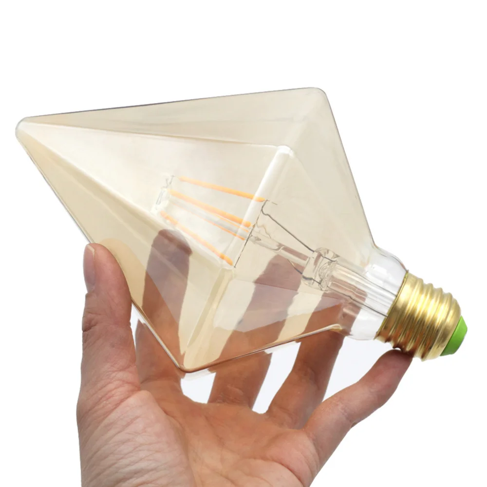 

Edison Lamp Vintage E27 Lamp Holder Bulb Arbitrary Diamond Shape Light Bulb 220-240V 4W Energy-saving Decorative Golden Bulb Lam