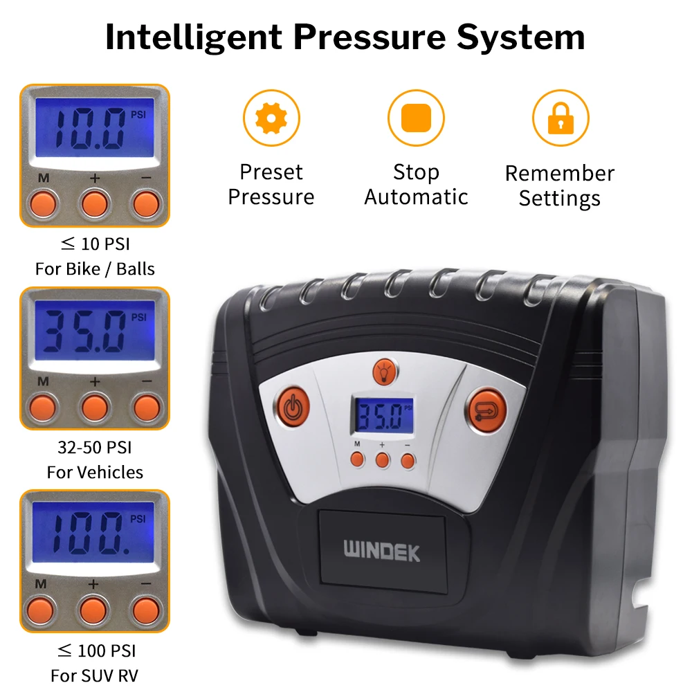 Deelife Car Auto Tire Pump Digital Air Compressor for Cars Tires with Deflator Function 12V Electric Tyre Inflator | Автомобили и