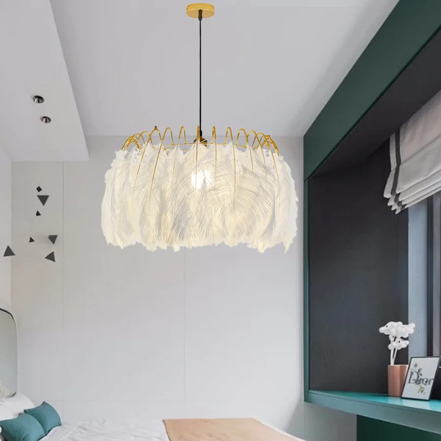 Moderno lámparas colgantes Led pluma nórdica colgante iluminación Living dormitorio interior decoración blanco luminaria suspensión luces