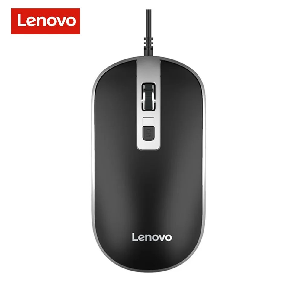 

Проводная USB мышь Lenovo M104 для Mac и Windows, 4 кнопки, макет колесика прокрутки, подключи и работай, компьютерная мышь