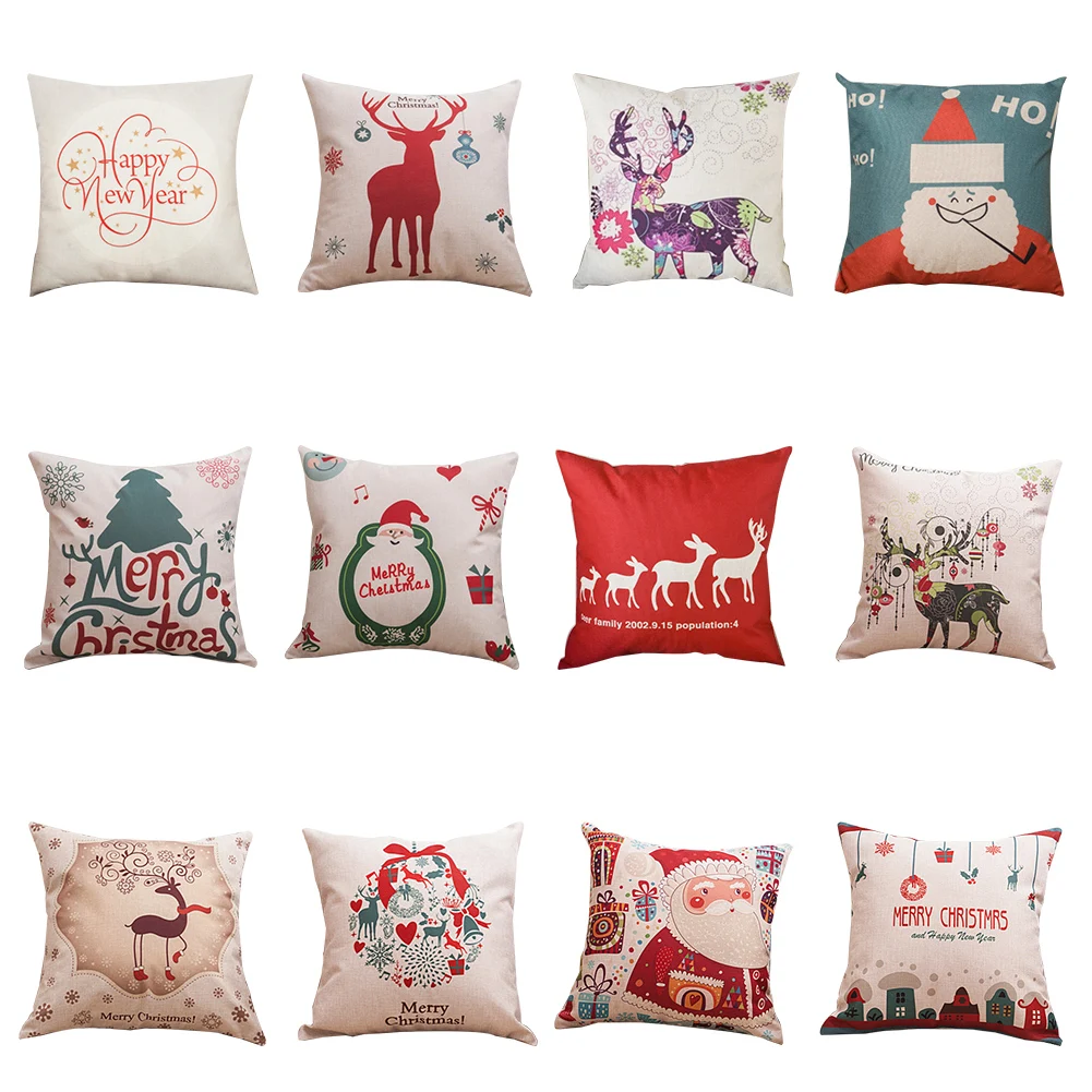 

45X45cm Christmas Pillow Cover Living Room Decorative Pillows Christmas Cushion Cover Couch Plaid Pillow Chair Cushion Cover