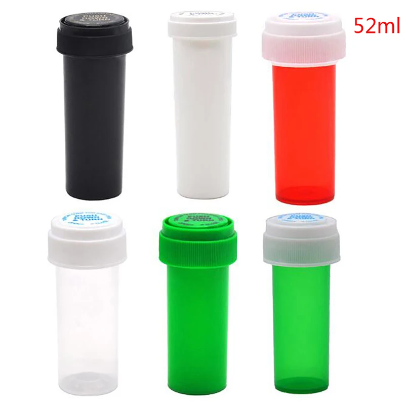1pc Pill Box Travel Case Plastic Push Down Turn Vial Container Weed Storage Stash Jar Bottle Herb | Красота и здоровье