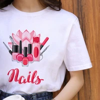 2021 womens t shirt nail polish pattern cool fashion summer short sleeve female harajuku tee tops hipster o neck t shirt