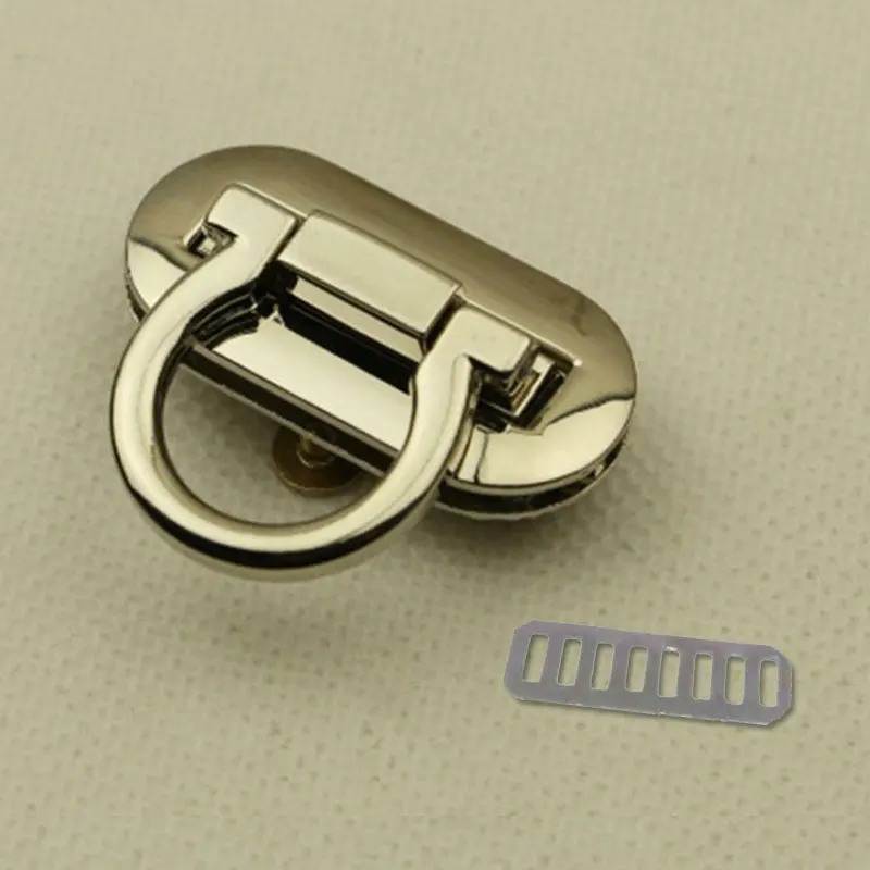 silver 1 шт. металлическая прочная Пряжка Twist Lock фурнитура Сумочка DIY Поворотный замок застежка для сумки сплошной цвет сумка аксессуары - Цвет: silver
