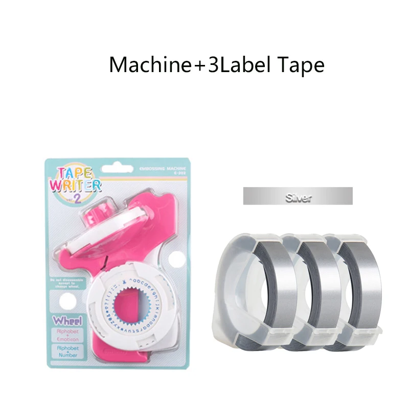 3D Embossing Label Maker E202 Mini DIY Manual Typewriter with tapes fit for 9mm 3D embossing label Tape