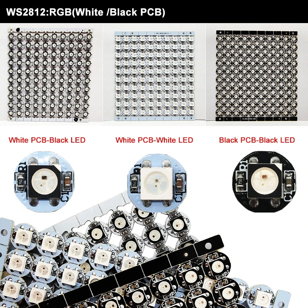 WS2812B WS2812 светодиодная RGB плата радиатора чипа 5050 SMD SK6812 4 в 1 RGBW черная/белая