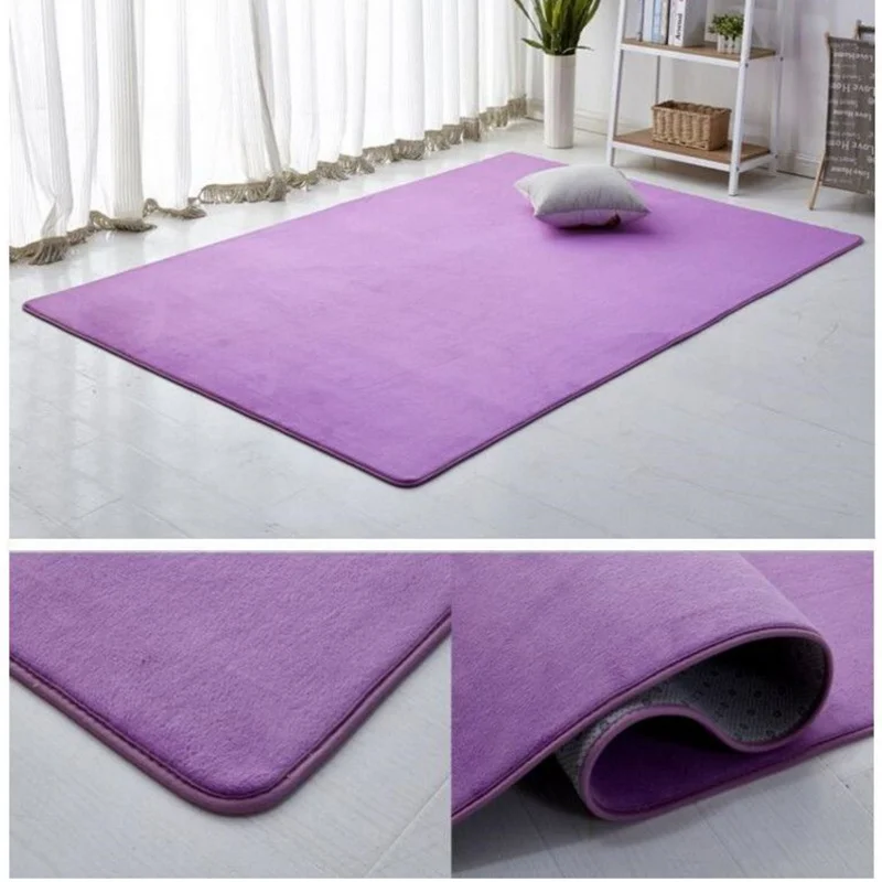 

Solid Color Thick Coral Velvet Carpet Modern Living Room Area Carpet Bedroom Bedside Rug Tatami Crawling Mat Home Decoration