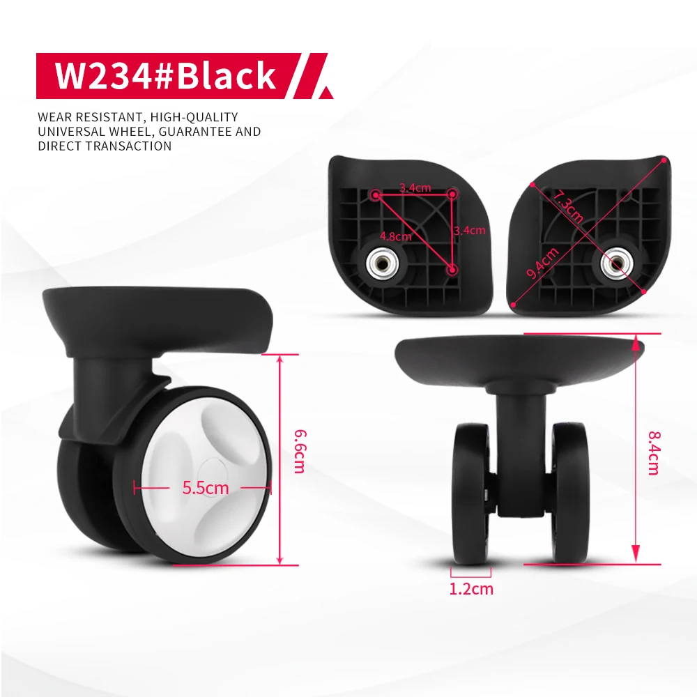 DILONG W234 Password luggage wheels trolley case suitcase wheel  universal  accessories pulley black rubber durable casters