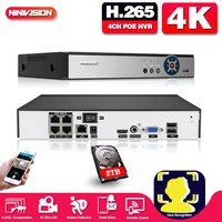 ninivision h 265 48ch poe nvr security ip camera video surveillance cctv system p2p 5mp 2mp network video recorder face detect