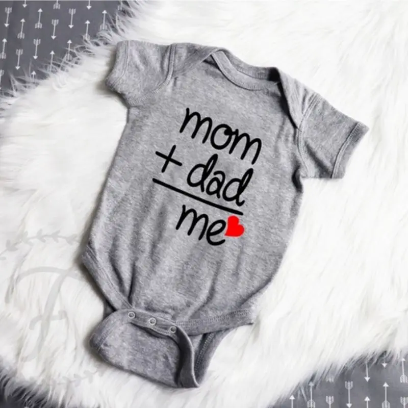 Забавный костюм с короткими рукавами и надписью Мама папа я для малышей мягкий