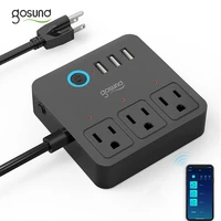 gosund wp9 smart power strip wifi outlets work with alexa google home smart plug surge protector with 3usb 3 charging port 10a