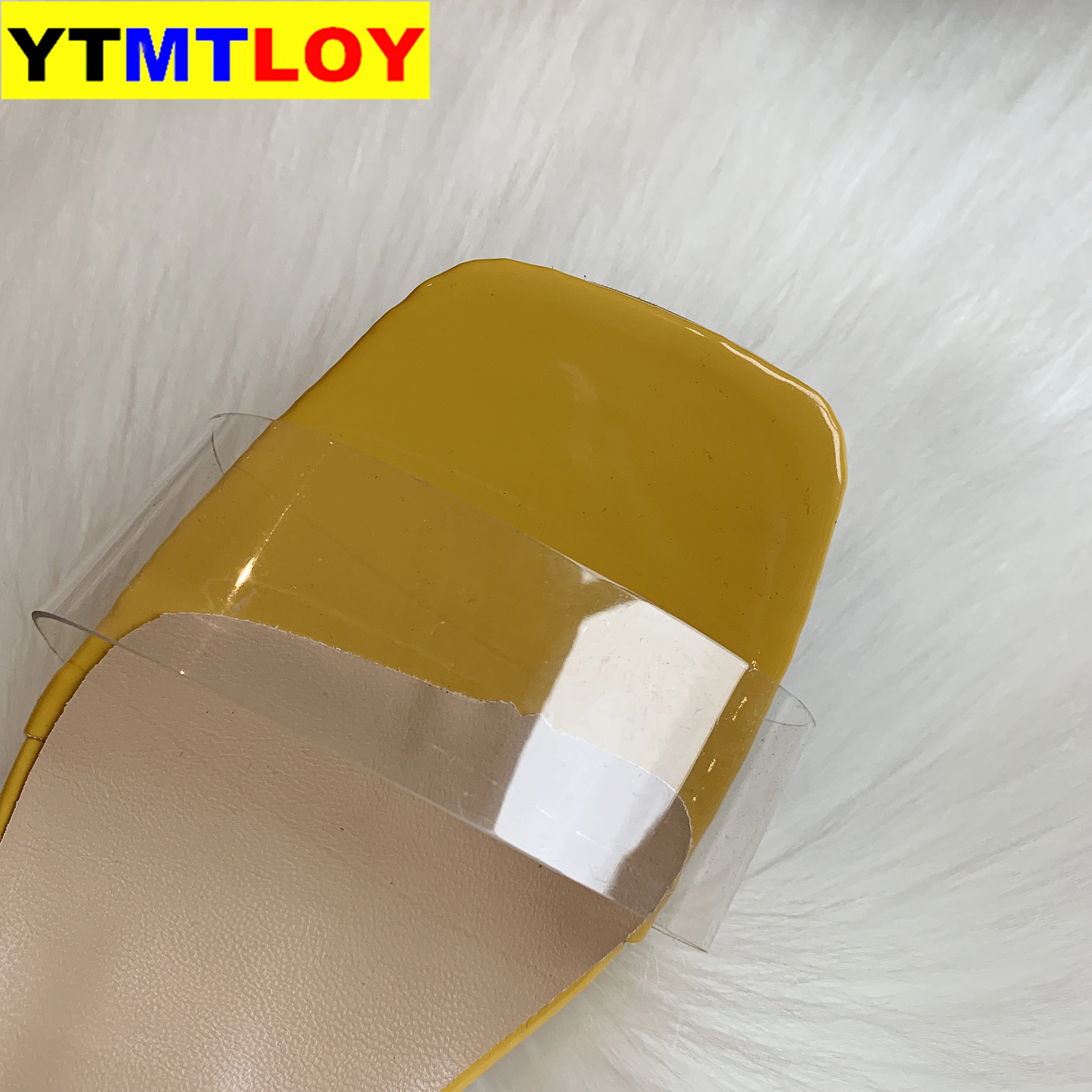 Прозрачные высокие каблуки женские сандалии шлепанцы Женская летняя обувь туфли