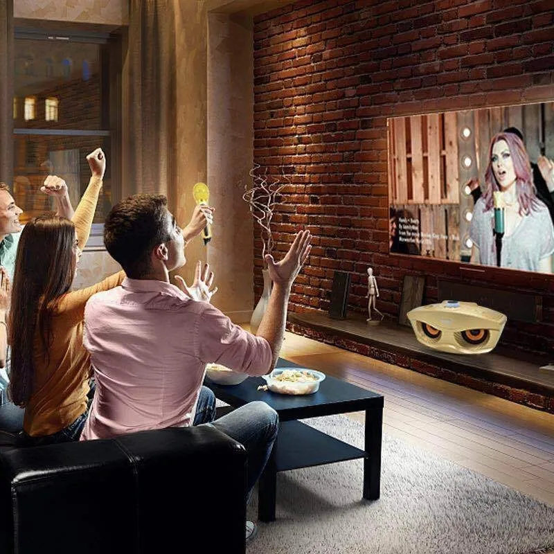 

Home Theater Bluetooth Speaker Family Karaoke Move KTV Music Center Sound Bar For Computer Powerful Big Large Speaker with 2 Mic