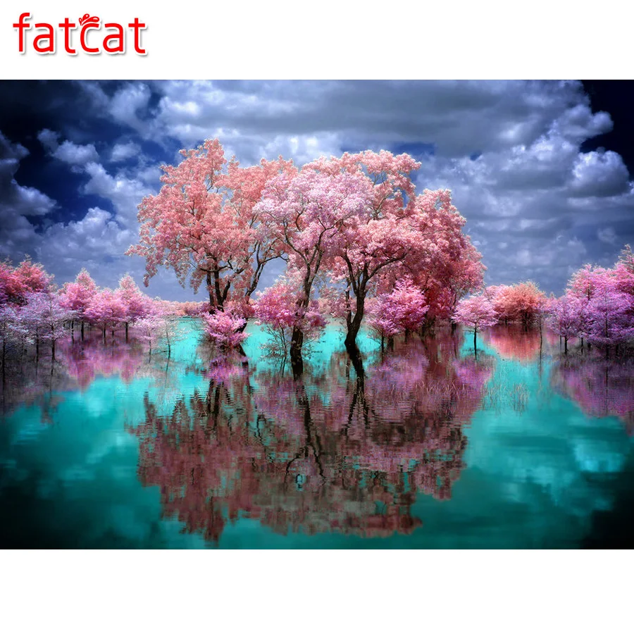 FATCAT 5d diy алмазная живопись животное лодка полная квадратная Алмазная вышивка