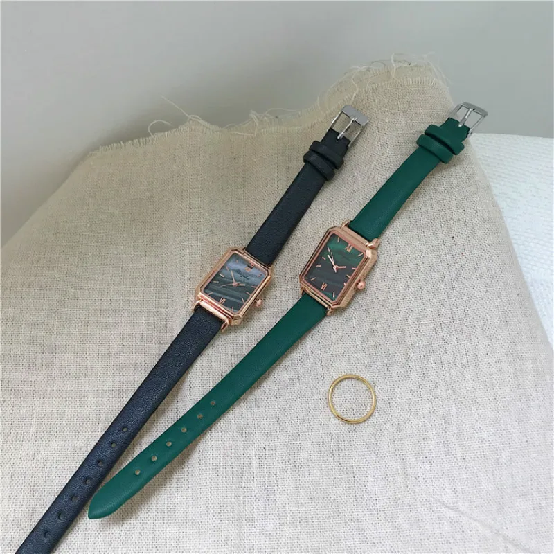 

Hot ! Women Fashion Quartz Watch Bracelet Green Dial Luxury Women Watches Simple Leather Ladies Watch Dropshipping