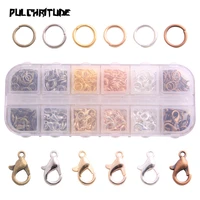 1 box 4 styles 7 color lobster clasp open jump rings split rings link loop for diy jewelry kit making findings connector