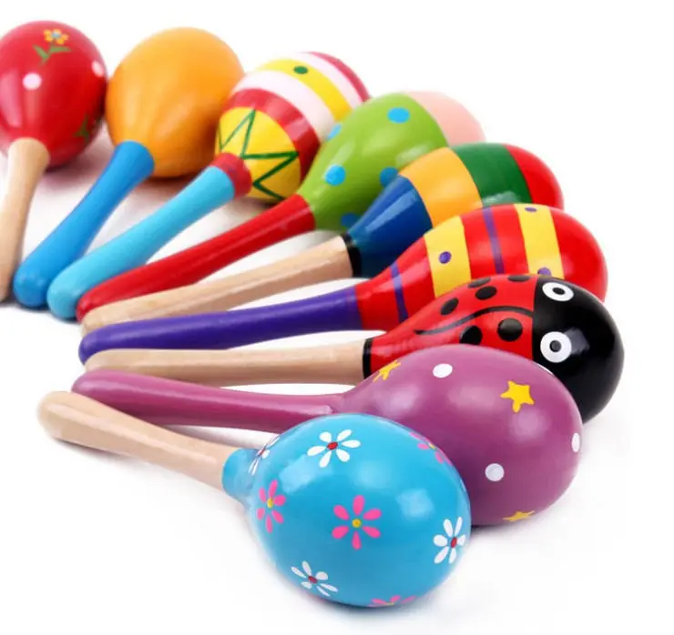 

Hot Infant Newborn Small Wooden Maracas Baby Kids Child Musical Instrument Rattle Shaker Party Toy