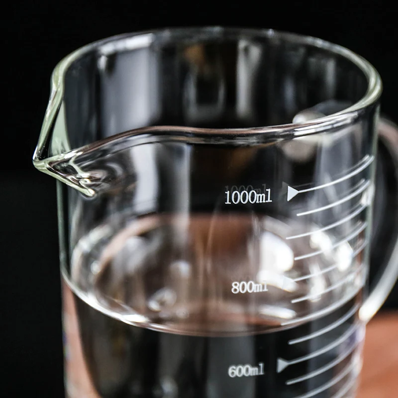 1000 мл Высококачественная стеклянная измерительная кружка с ясным масштабом