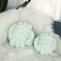 dimi backrest green round hand woven cushion throw pillow soft plush knot cushion for kids throw pillow for living room sofa