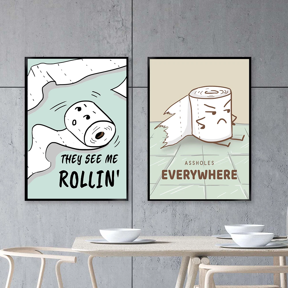 

Funny Toilet Assholes Everywhere Canvas Painting Art Nordic Posters and Prints Wall Pictures for Living Room Decor Frameless