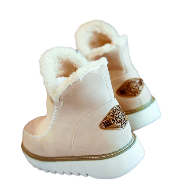 

GAOKE Big Size 34-43 Winter Snow Boots Women Ankle Boots 2021 Round Toe Platform Winter Shoes With Fur Woman Fur Shoes